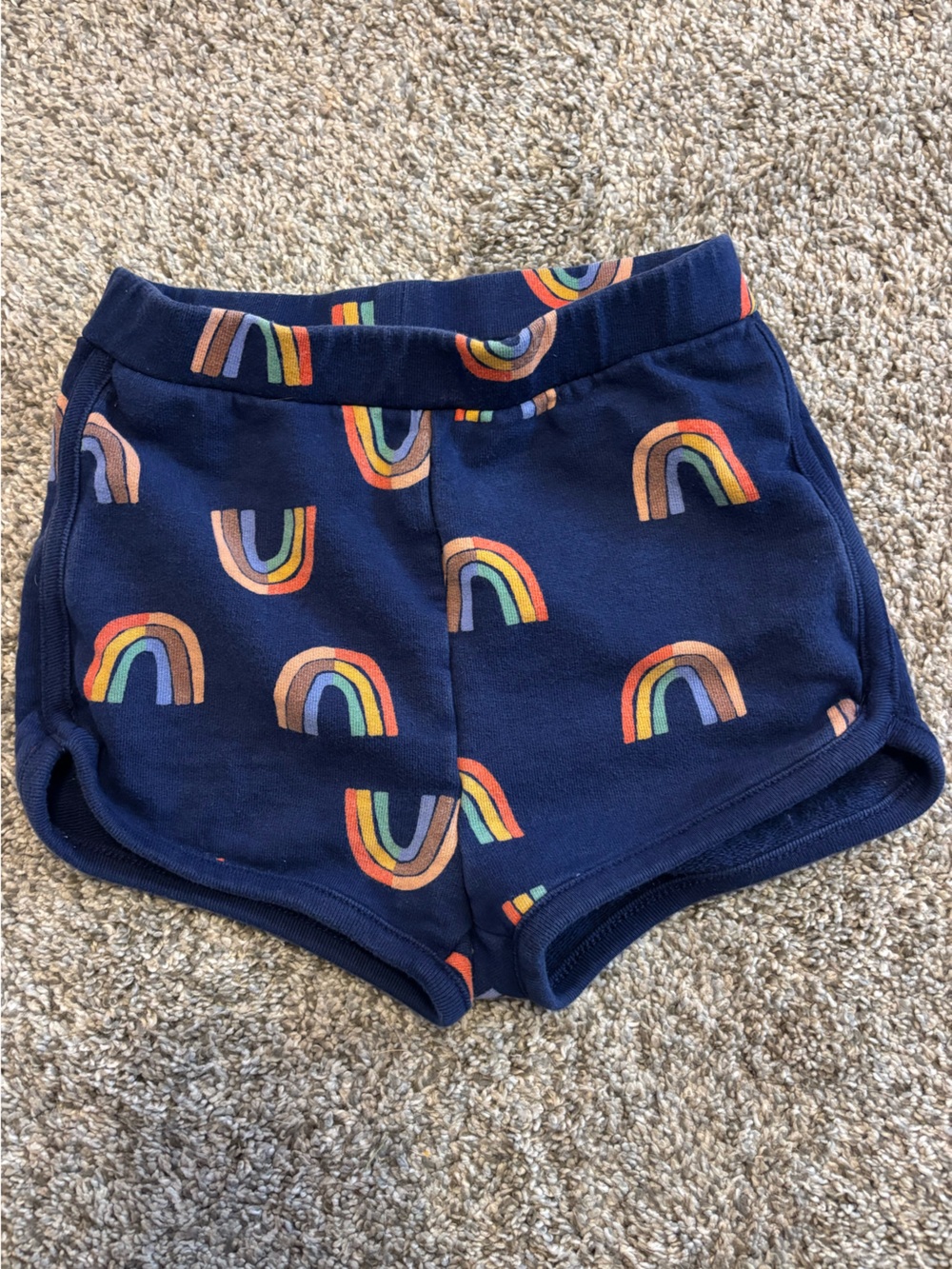 Hanna Andersson Navy Rainbow Arch Print Shorts